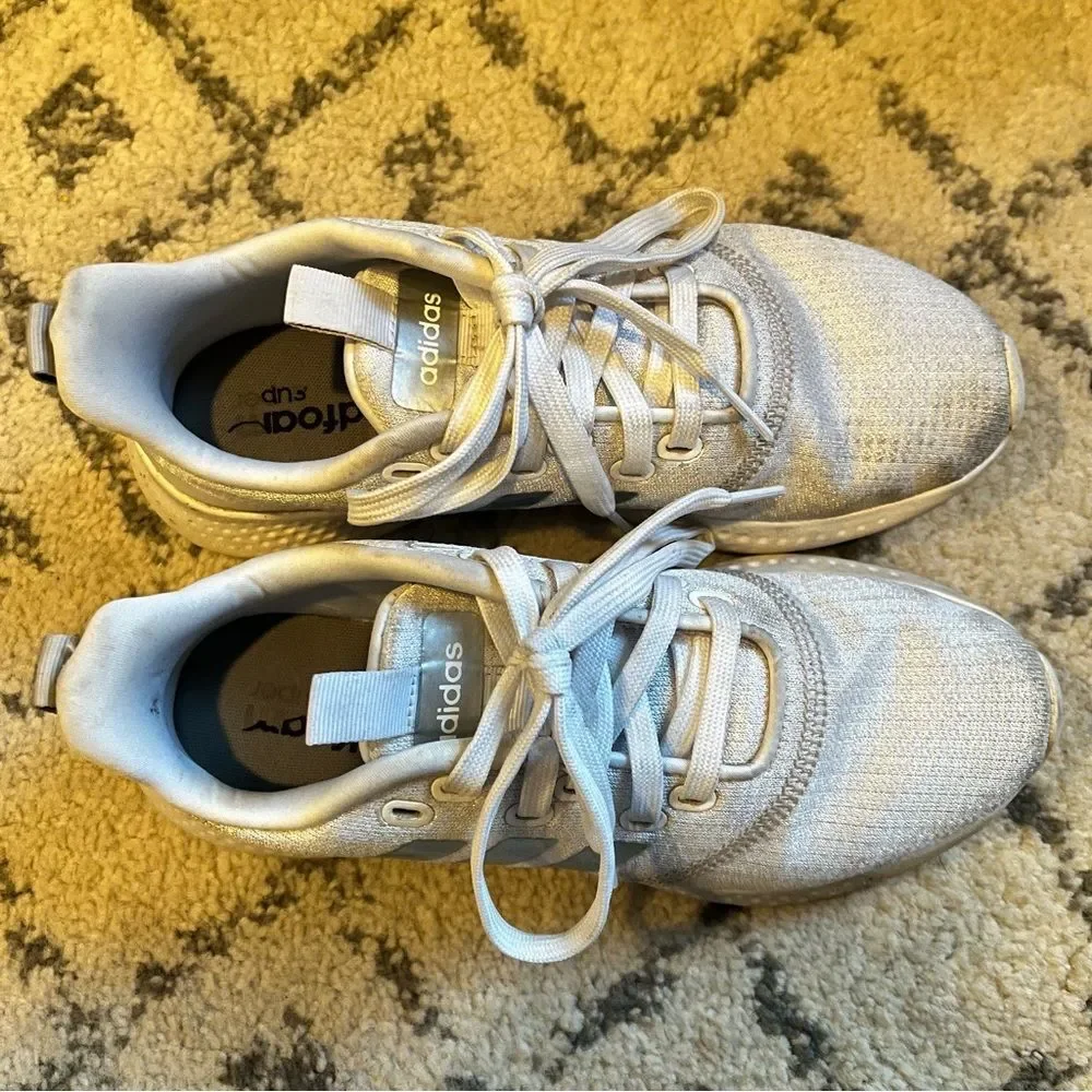 Adidas Puremotion Running Shoe Cloud White/Silver Metallic/Grey Two FW3264 Sz 6